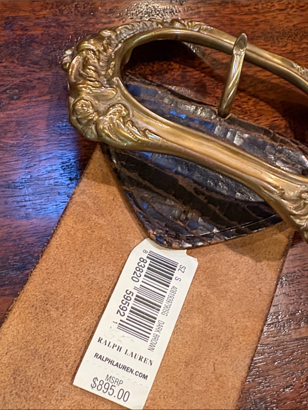 Ralph Lauren Collection Fall 2013 Studded Distressed Wide Leather Belt Small - Picture 8 of 16